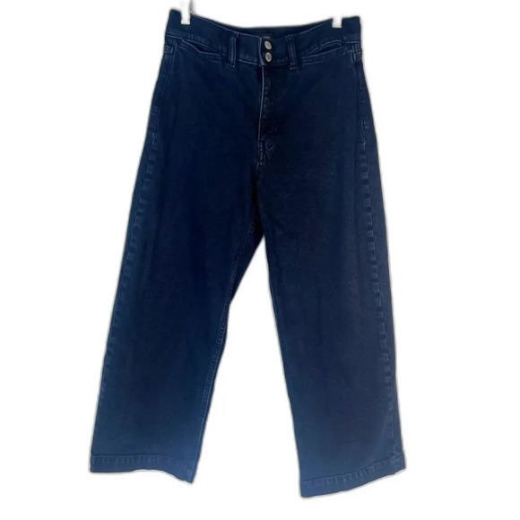 Banana Republic Premium Denim High Rise Wide Leg Crop Jeans Size 29 - Picture 1 of 11